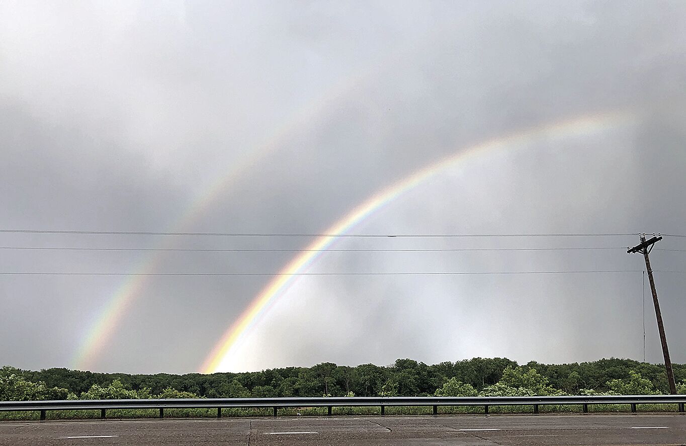 Double rainbow after thunderstorm